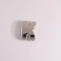 Silver 3D puffy letter K charm pendant for DIY necklace bracelet jewelry making supplies. - Letter K / Silver