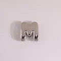 Shiny Silver 3D Puffy Letter M Pendant DIY Charm for Necklace Bracelet Jewelry Making - Letter M / Silver