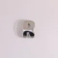 Silver 3D bubble letter R pendant charm for DIY necklace bracelet jewelry making accessory - Letter R / Silver
