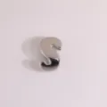 Silver 3D letter S charm pendant, smooth metallic DIY accessory for necklace or bracelet. - Letter S / Silver