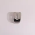 Glossy Silver 3D Bubble Letter U Pendant Metal DIY Charm for Necklace Bracelet Jewelry Making - Letter U / Silver