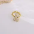 Fashion 18K gold plated copper micro pave zircon letter ring elegant jewelry accessory display - Letter K