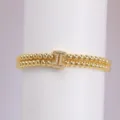 Gold Plated Double Layer Beaded Zircon Letter I Bracelet Fashion Charm Jewelry Gift - Letter I