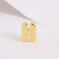 Glossy gold puffy letter H pendant charm, perfect for DIY necklace jewelry making accessories. - Letter H