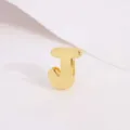 Gold Letter J Pendant Bubble Charm Glossy Metal DIY Necklace Jewelry Making Accessory - Letter J