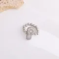 Zilver Zirkoon Letter Kralen Ring Mode Koper Sieraden Glanzende Alfabet Vingerring - Letter P