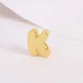 Gold letter K pendant DIY charm, smooth metal alphabet accessory for custom necklaces. - Letter K