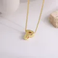 Collier Pendentif Lettre P Or Plaqué Or 18K Cuivre Délicat Chaîne de Clavicule Bijoux - Lettre P