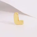 Gold puffy letter L pendant, shiny metal DIY jewelry making accessory for necklace. - Letter L