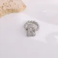 Zilveren Zirkonia Strik Kralen Ring, Modieuze Koper Micro-ingelegde Kristallen Ring. - Letter R