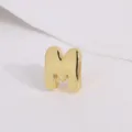 Gold 3D Bubble Letter M Pendant Charm Smooth Metal DIY Necklace Jewelry Making Accessories - Letter M