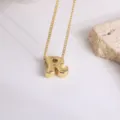 Collier pendentif lettre R en cuivre couleur or 26 alphabet chaine clavicule minimaliste - Lettre R
