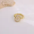 Fashion Gold-Plated Copper Micro-Pave Zirconia Letter S Beaded Ring Fashion Item - S