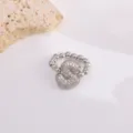 Zilver Zirkoon Letter Kralen Ring Koper Micro Plaveide Mode Sieraden Accessoire - S