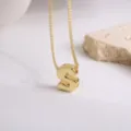 Collier pendentif lettre S en or, chaîne clavicule en cuivre minimaliste pour bijoux de mode - Lettre S