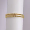 Gold Plated Cubic Zirconia Letter O Double Strand Bubble Beaded Bracelet Variant - Letter O