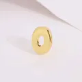Gold puffy letter O pendant smooth metal charm DIY necklace handmade jewelry accessory variant - Letter O
