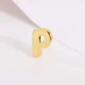 Gold Puffy Letter P Pendant Smooth Metal DIY Necklace Charm Jewelry Fashion Accessories - Letter P