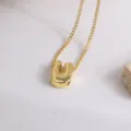 Collier Pendentif Lettre U Doré Brillant En Cuivre Chaîne Clavicule Minimaliste Chic - Lettre U