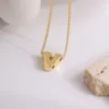Collier pendentif lettre initiale dorée, bijoux de chaîne clavicule minimaliste plaqué. - Lettre V