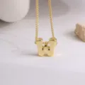 Collier pendentif lettre W en or, chaîne clavicule minimaliste lisse en cuivre 18k. - Lettre W