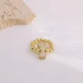 Fashion copper micro-pave zircon rabbit ring 18k gold plated cute animal finger jewelry - Letter Y