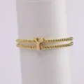 18k gold plated brass double layer beaded bracelet with letter y charm fashion jewelry for women - Letter Y
