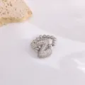 Zilver Zirkoon Letter Kralen Ring Koper Micro-Plaveisel Mode Sieraden SKU Groothandel - Letter Z