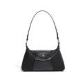 Schwarze Nylon Schultertasche unter dem Arm Vintage Stil minimalistisches Design Handtasche - Umhängetasche (D2239-1#) / Schwarz