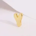 Glossy Gold Letter Y Puff Pendant Smooth Metal DIY Necklace Jewelry Making Accessory - Letter Y