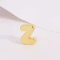 Gold puffy letter Z pendant charm, smooth metallic DIY necklace jewelry accessory. - Letter Z