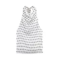 Polka dot halter top detail, elegant cowl neck and sleeveless design for women fashion. - S / Tops / White