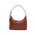 Bolso de hombro de cuero tejido marron bolso hobo hecho a mano bolso elegante para mujer - Marrón Oscuro