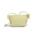 Helle gelbe gewebte Leder Minischultertasche, schicke Umhängetasche für Damen im Alltag. - Gelb (B2418)