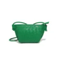 Grüne gewebte Leder-Umhängetasche, stilvolle Mini-Schultertasche für Damen Alltag. - Grün (B2418)