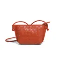 Orange gewebte Leder Umhängetasche stylische Mini Schultertasche für Damen Alltag - Orange (B2418)