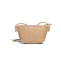 Kleine gewebte Leder Umhaengetasche fuer Damen, schicke beige Schultertasche mit Knoten. - Aprikose (B2418)