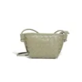 Grüne gewebte Leder-Umhängetasche, stilvolle Mini-Schultertasche für Damen im Alltag. - Grün (B2418)