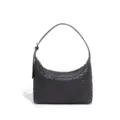 Bolso de hombro hobo de cuero trenzado gris oscuro, bolso artesanal para mujer. - Gris Hierro