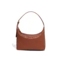 Bolso de hombro de cuero trenzado marron, elegante bolso hobo con diseño tejido para mujeres - Marrón