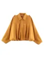 Women Suede Batwing Sleeve Jacket Spring Fashion Casual Short Coat Outerwear Stylish New - Orange
