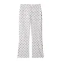 Women vintage polka dot long trousers casual white black pants stylish daily wear apparel - XS / Bottoms / White