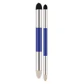 Detail view of dual-ended sketch blending pen set with metallic blue handle and sponge tips. - 2-Piece Pack / Blue
