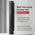 Schwarze teleskopische Zeichenrolle für Zeichnungen, 62-105cm Länge, 8cm Durchmesser. - Schwarz