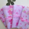 Lot de sacs à linge en filet épais, sacs de lavage zippés à fleurs roses pour sous-vêtements. - 30x40cm / Maille à motifs sans bordure