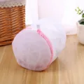 Sac à linge cylindrique en filet avec fermeture éclair rose pour le lavage délicat des soutiens-gorges. - Sac à linge pour soutien-gorge blanc double couche