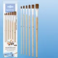 6-teiliges Pinselset mit Wolfshaar und Holzgriffen für Aquarell, Acryl und Ölmalerei. - 6-teiliges Set für gerade Nummern