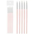 5stuks siliconen nail art graveer penselen met roze handvat schilderij modellering - 5 Stuks / Roze Plastic Handvat