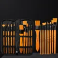 10-piece orange handle nylon paintbrush set with canvas storage bag for watercolor acrylic painting - 10-Piece Paint Brush Set with Yellow Handles / 10 Pcs/Box / Orange