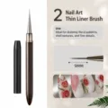 Set de pinceles delineadores de nail art de madera profesional para pintura fina y flores. - 02# Pincel de flores